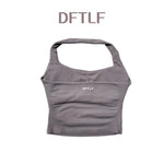 DFTLF Impact Halter Top Women Gym Clothing Backless Seamless Sports Yoga Vest Running Fitness Workout Sleeveless Tank Top
