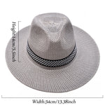 Men's Straw Woven Top Hat Wide Brim Sun Cap Summer Casual Outdoor Holiday