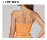 Hanging Neck Camisole Yoga Sets Women Nude Hollow Back Cross Slim Sports Tank Top High Waist Wide Leg Capri Pants Fitness Suits