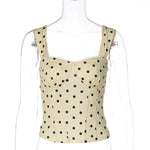 FDYOUI 2026 Summer Women's Polka Dot Camisoles Fashion Sexy Sleeveless T-shirt Backless Slim Corset Female Crop Tops Streetwear