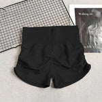 STOUREG Peach Hip High Waist Hip Lifting Shorts,Wrinkled Quick Drying Pilates Women's Yoga Pants, Sports Training Fitness Shorts