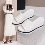 Women Slippers Retro Wedge Sandals Fish Mouth High Heels Shoes Women Thick Bottom Large Size