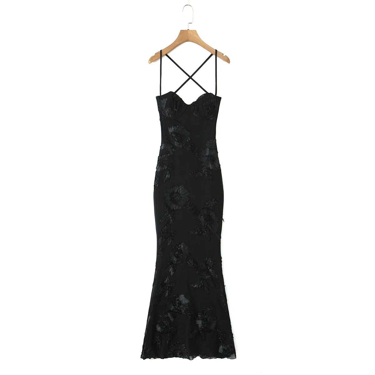 Women's Fashion Three-Dimensional Flower Heavy Craft Fishbone Underwire Dress For Woman Pure Desire Casual Elegant Dress Z3MN