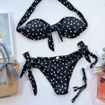 DEKA Dot Print Strapless Bikini Set Pattern Swimsuit Womens Bathing Suits Leopard Swimwear Pool Party Beach Sexy Beachwear