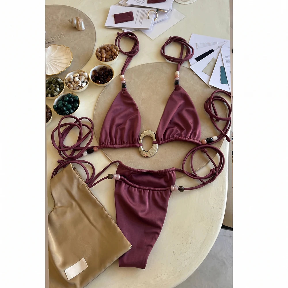 Micro Bikinis 2026 Sexy Women Swimsuit Push Up Swimwear Halter Bikini Set Biquini Bathing Suit Swimming Suit Beachwear Female