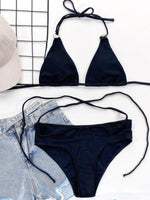 2026 Sexy Bikini Women Swimwear Swimsuit Cross Straps Hollow Triangle Halter Floral Bikinis Set Bathing Suit Beach Bikini Female