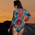 One Piece Sun Protection Swimwear 2026 Women Long Sleeved Print Swimsuit Female Sports Bathers Swimming Bodysuit Beach купальни