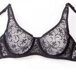 Bra For Womens Underwear Lace Bra Underwire BH Hollow Out Embroidery Perspective Sexy Lingerie Tops Plus Size Brassiere