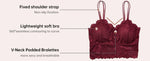4pcs Women'S Sexy Lace Bra & Panty Set, Breathable & Comfortable, Removable Bra, Stretchy Lingerie Set