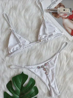 Halter Rhinestone Diamond Bikini Women Swimsuit Female Bikinis Metal Chain Swimwear Two Pieces Bikini Set Bathing Suit Swim Lady