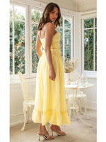 Foridol Spaghetti Strap White Sundress Flounced Edge Women's Dress Summer Beach Style Maxi Dress Bowknot Boho Vestidos 2025