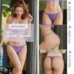 3Pcs/Set Cotton G-String Sexy Women Thong Adjustable Belt Seamless Panties Breathable Low Waist Lingerie Female Soft Solid Color
