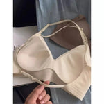 MOYISU Asian Fit Halterneck Women Cross Back Bodysuit Seamless Small Push Up Summer Outer Top SG Kawaii Fashion Bestseller
