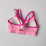Women's Beautiful Back Contrasting Sports Bra Integrated Buckle Yoga Top Fitness Bra Supportive Active Wear