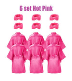 6-18Set Spa Party Robes for Girls Spa Gowns for Girls Spa Supplies Kimono Satin Robe Sleepover Pajamas Party Birthday Slumber