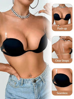 3/4 cup fashionable sexy hot and beautiful back invisible black bra with adjustable shoulder straps Push-up bra MR3489