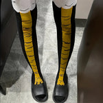 1/2 Pairs Women Knee High Socks Trendy Cartoon Funny Chicken Claw Socks Fitness Sports Casual Slim Leg Long Tube Socks Women