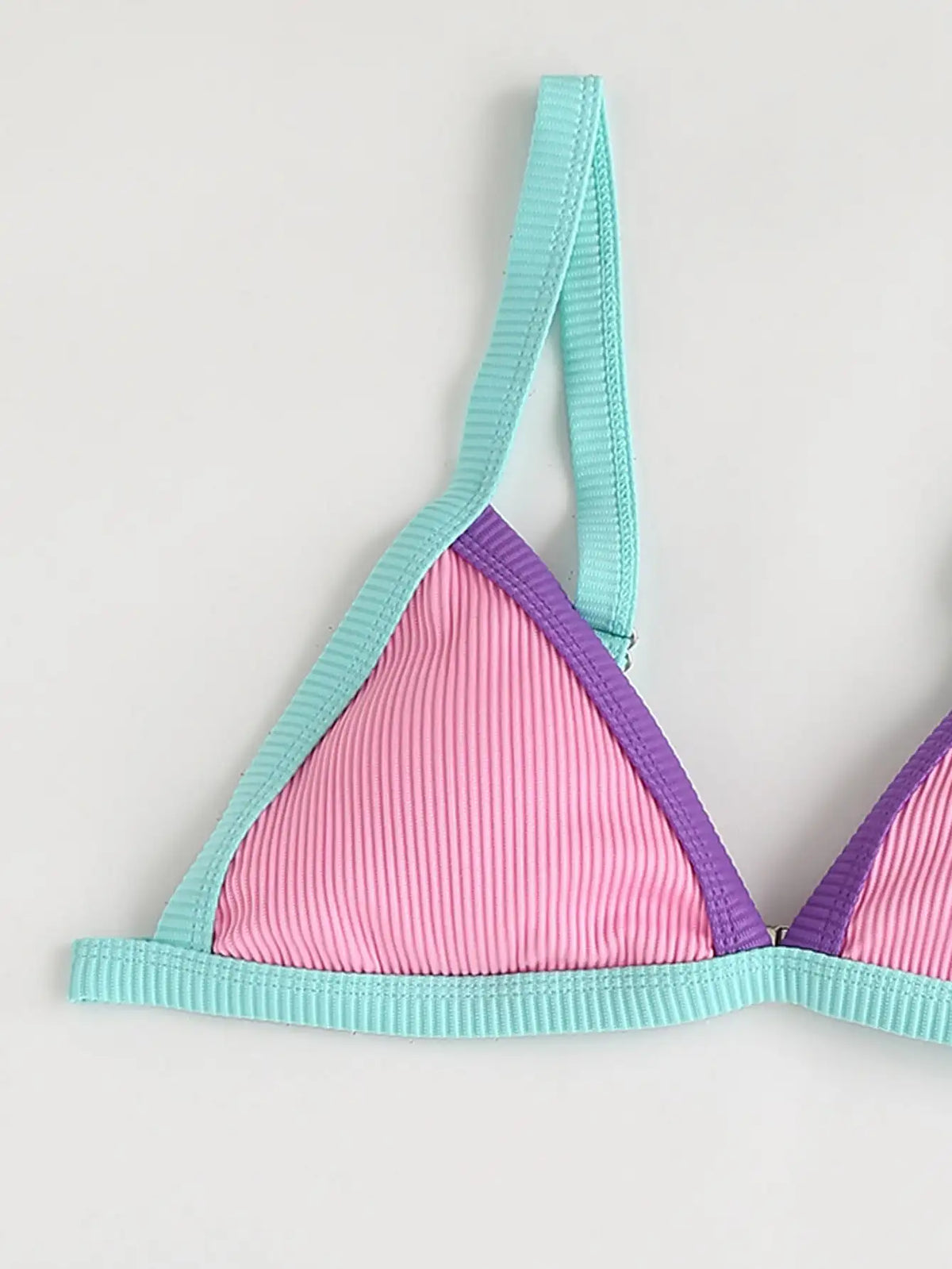ZTVitality Contrast Binding Triangle Women's Swimsuit High Cut Sexy Bikini 2022 New Arrival Biquini Padded Bra Push Up Swimwear