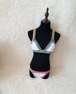 Bikini Crochet 2026 Handmade Knit Patchwork Reversible 2 Piece Swimsuit Women Halter Top Brazilian Bathing Suit Thong Swimwear