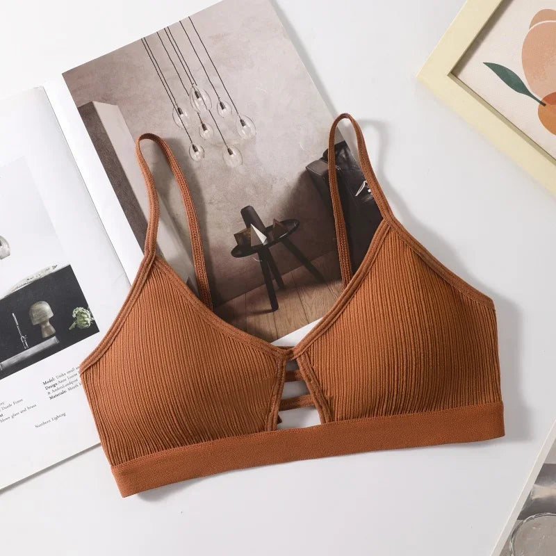 Sexy Non-wire Bras For Women Seamless Underwear Tube Tops Hollow Bras Push Up Sexy Lingerie Female Bandeau Bras Top