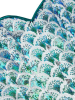 Women’s New Peacock Green Sequin Corset, Strapless Boned Bustier Top, Push-up Waist Cinching Shapewear with Fish Scale