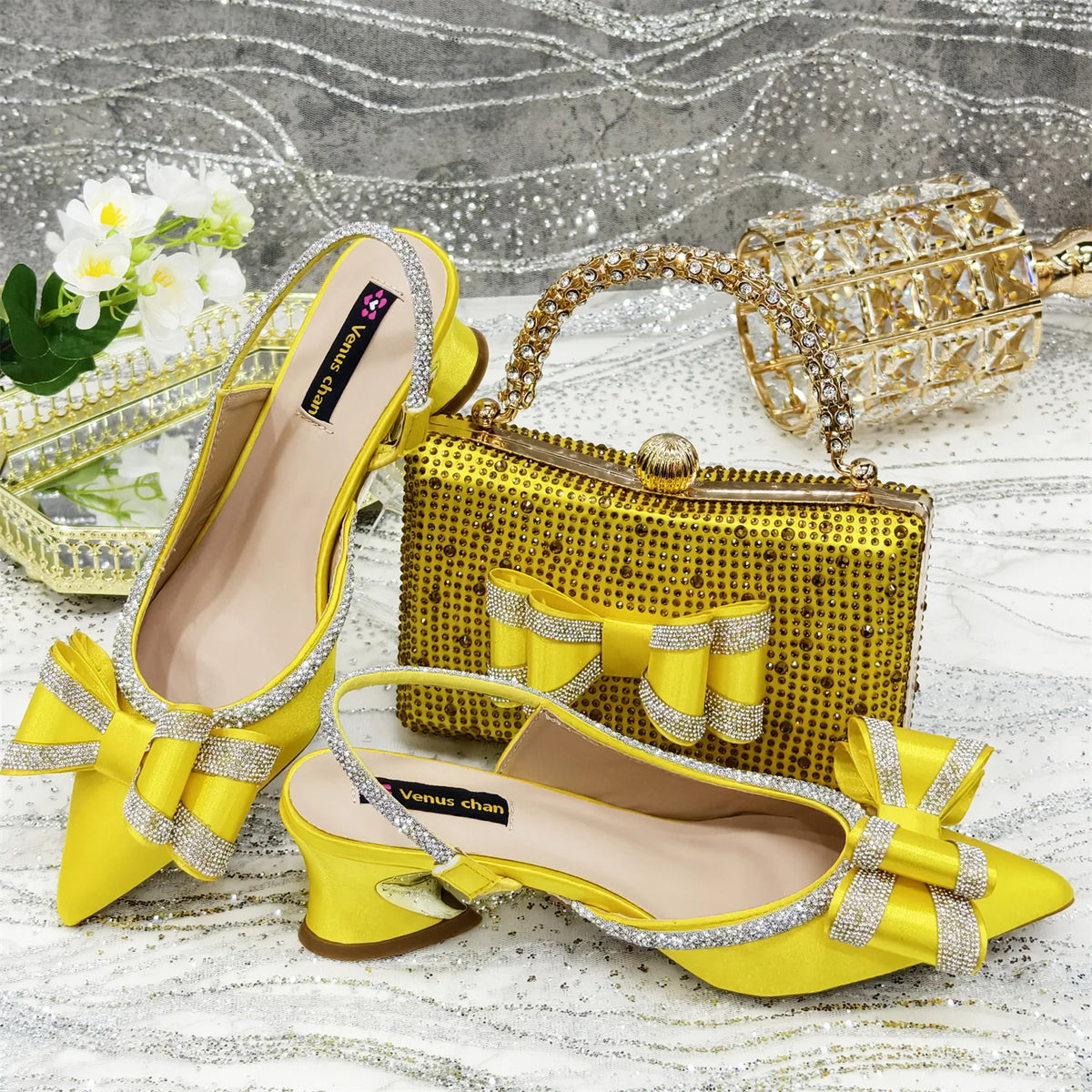 Doershow nice African Shoes And Bag Matching Set With gold Hot Selling Women Italian Shoes And Bag Set For Party Wedding21-4