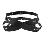 Cosplay Exotic Leather Mask Women Men Games Half Face Mask BDSM Bracelet Adjustable For Couples Bondage Set Adult Toys Supplies