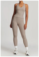 Yoga Set 2PCS Women Tracksuit Nude Feeling Workout Sets Gym Clothes Push Up Fitness Running Sportwear Sport Bra Leggings Suit