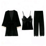 Sexy Butterfly Backless Velvet Sleepwear Set Women's Home Clothes V-neck Long Sleeve Pants Comfortable Mid-weight 2025 New