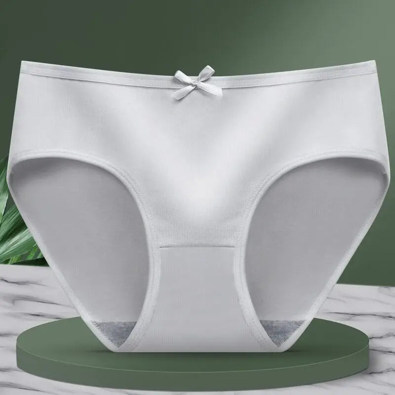 1 Pack Classic Daliy Panties Women Breathable Soft Low-waist Briefs Solid Color Ladies Comfort Underwear M-XL