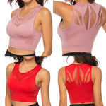 Hot Fitness Women's T-shirts Workout Sports Bra Yoga Vest Backless Solid Quick Dry Running Gym Sport bra Yoga Shirts Tank Top