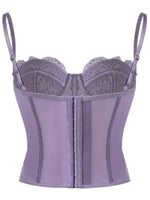 Strapless Waist-Cinching Shaping Top For Women Lace Versatile Fishbone Gathered Outerwear Corset Transparent Mesh Charming S1LT