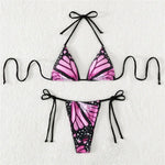 Sexy Butterfly Print Swimwear String Bikinis Set Micro Extremo Mini Thong Swimsuit Women Bathing Suit Triangle Bikini 2026 Mujer