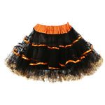 Women's Color Block Ruffled Tulle Skirts Multiple Layers Elastic High Waisted Tutu Skirt Fluffy Halloween Carnival Party Skirts