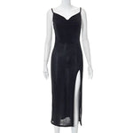 Elegant Sexy Evening Party Dress for Women 2022 New Midi Long Bodycon Slip Dresses Summer Thigh Split Vestidos De Fiesta