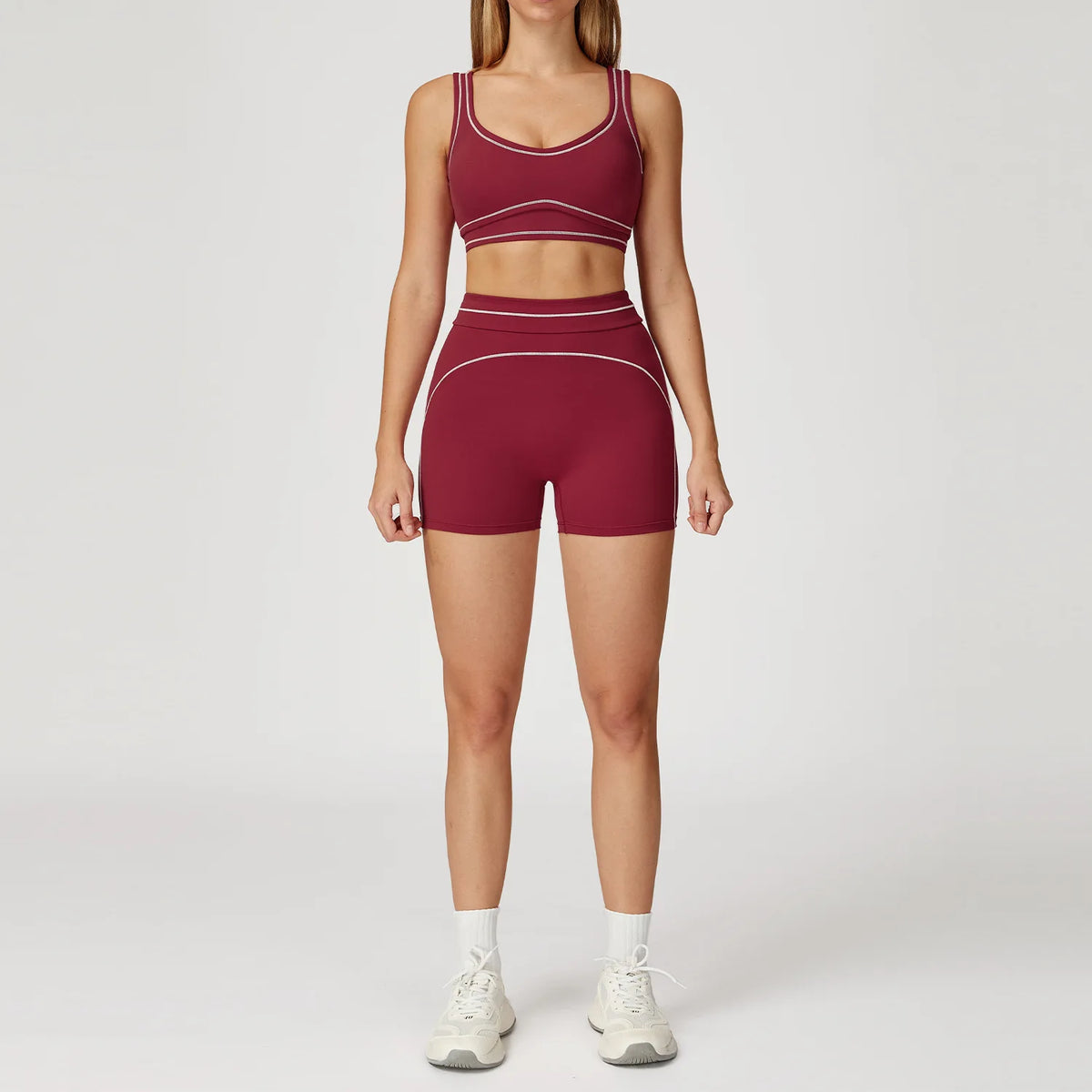 2PCS Yoga Set Gym Clothes Outdoor Sports Outfits Women Tracksuit Gym Fitness Suits Workout Long Sleeved Flared Pants Sportswear