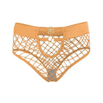 Hollow Mesh Sexy Women's Panties Solid Color Mid High Waist Fishnet Lingerie Ladies Hollow Out Transparent Elasticity Briefs