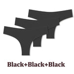 3PCS Seamless Ultra-thin Brazilian panties Maillard Panties Women Ice Silk Underwear Sexy Panty Low Waist G-string Female Solid