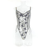 Bikini Fashion Sexy Butterfly Embroidery Slim-Fit Sexy All-Match Jumpsuit for Women