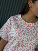 Summer Sleepwear Women Leopard Print Sexy Hottie Round Neck Short Sleeve Shorts Suit Pyjamas Set Homewear Loungewear
