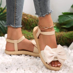 New Summer Flat Sandals Fashion Beach Slippers Outdoor Bow Tie Flat Shoes Home Women Anti-slip Trend Sandals