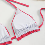 Sexy Purple Thong Bikini with Shorts Women Three Pieces Swimsuit Brazilian Swimwear Female Beachwear Halter Bathing Suit Outfit