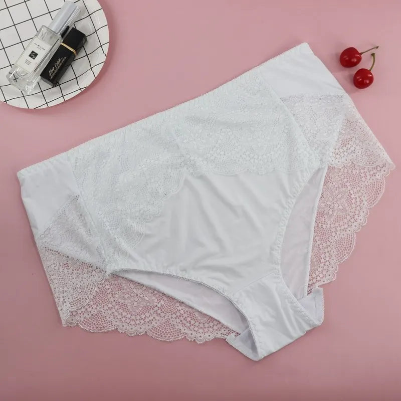 Beauwear Plus Size Women's Underpants Female Panties Comfort Intimates Lace Underwear Briefs Ice Silk Hollow Out Sexy Lingeries