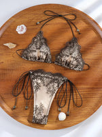 ZRTAK Sexy Lace bordered Bikini Micro Thongs Bathing Suit Swimsuit Women Biquini Bandage Beachwear Swimwear 2 Piece Bikini Sets