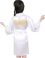 Birthday Squad Birthday Girl Princess Robe Spa Robes for Girls Party Satin Silk Kimono Robes Party Supplies