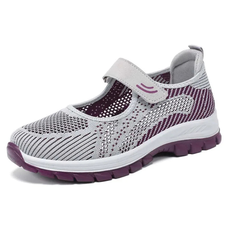 Women Shoes Breathable Vulcanized Shoes Purple Women Sneakers Fashion Breathable Mesh Casual WalkingWomen Work