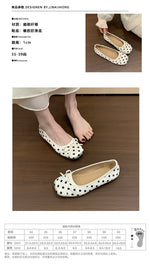 2026 New Polka Dot Women Ballet Flats Comfort Round Toe Shoes Street Style Soft Sole Ladies Eelgant Dress Slip on Loafers Shoes