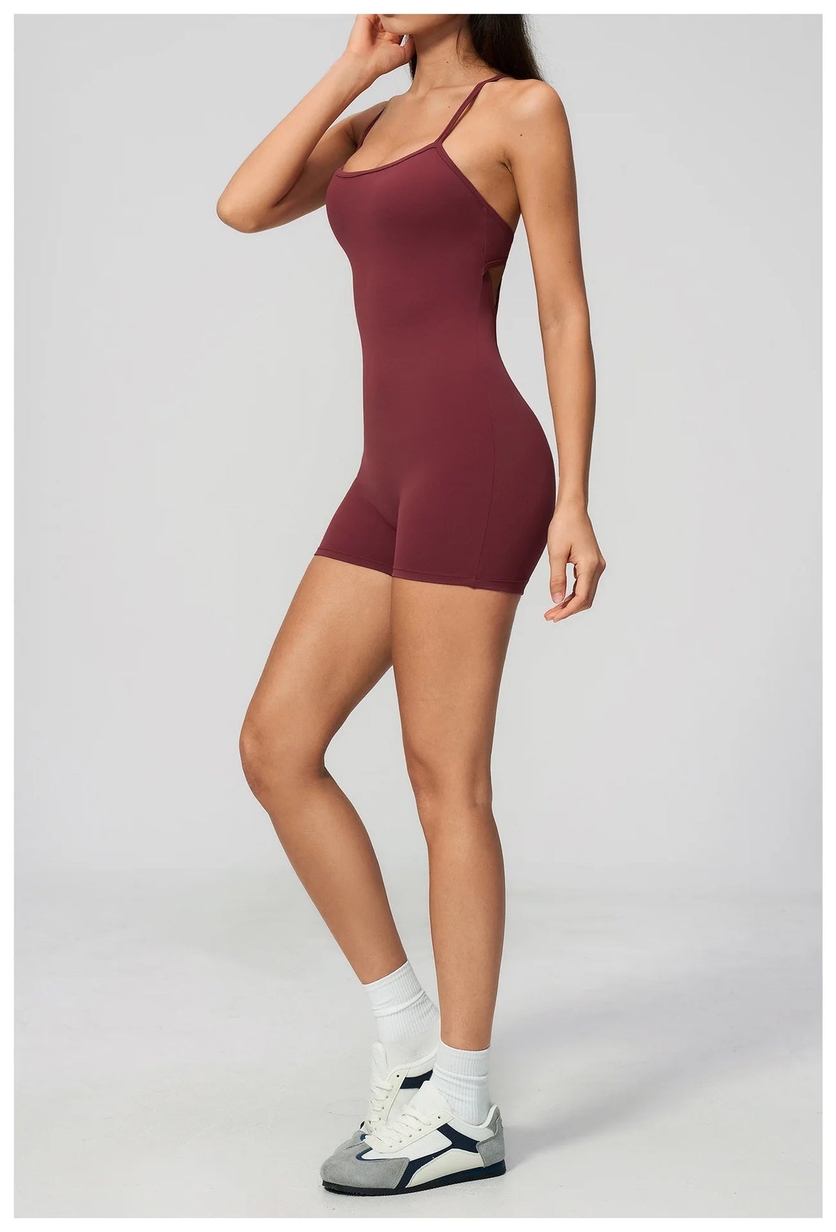New Cross Back Yoga Jumpsuit Women Tight Sleeveless Hollow Out Sports One Piece Suit Butt-Lifting Shorts Fitness Bodysuits