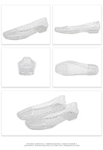 New 2025 Women Fashion Jelly Shoes Summer Cut-out Flat Sandals, Soft PVC Casual Square Toe Girls Daily Walking Sandalias