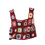 Summer Women Flower Crochet Vest Sleeveless Cover-ups Hollow Out Knit Crop Tops Bohemian Casual Daily Beach Tank Tops